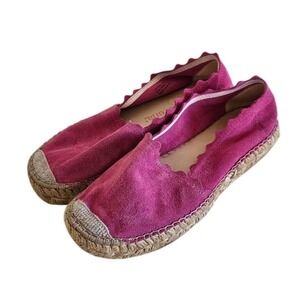 Macarena Pink Scalloped Espadrille Flats